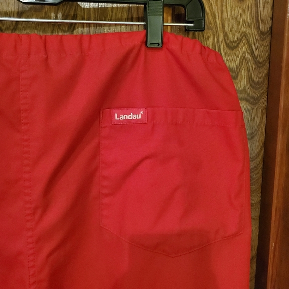 Landau Red 1X Medical Scrub Drawstring Pants - Picture 4 of 7